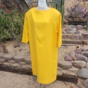 Vintage Lemon Yellow 80s Volup Dress
